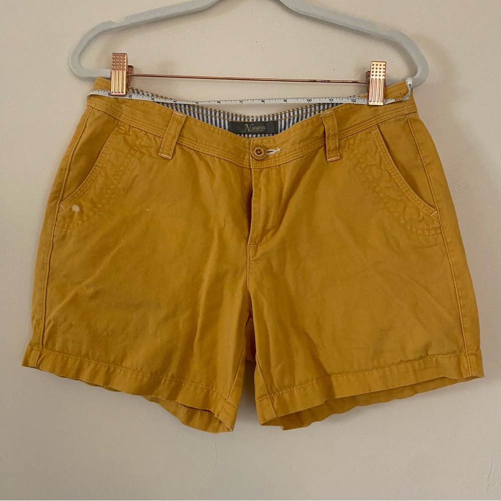 Natural Reflections Yellow Bermudas Relaxed Fit Cotton